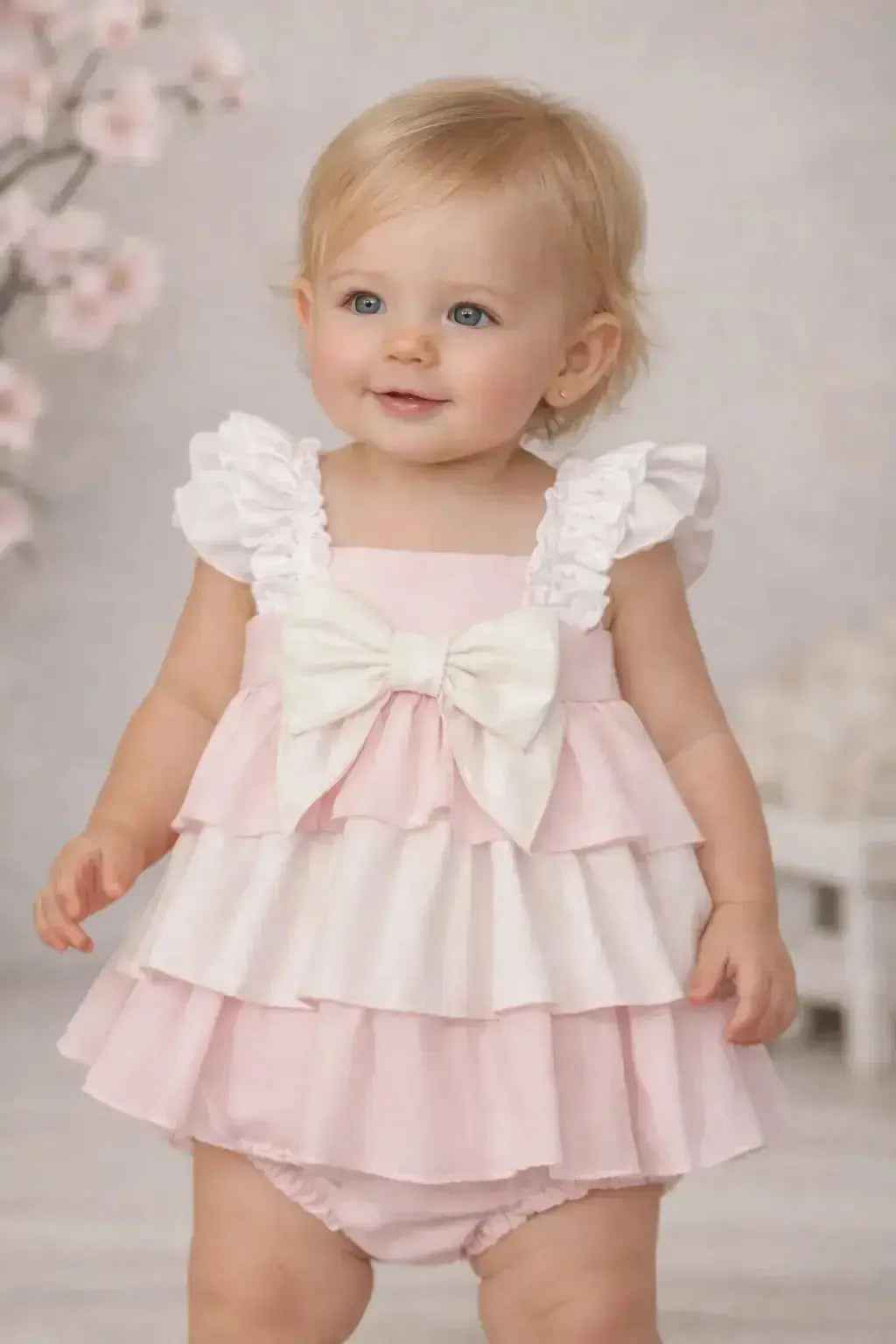 SS26 Baby Girls Pink Frilly Summer Dress & Knickers