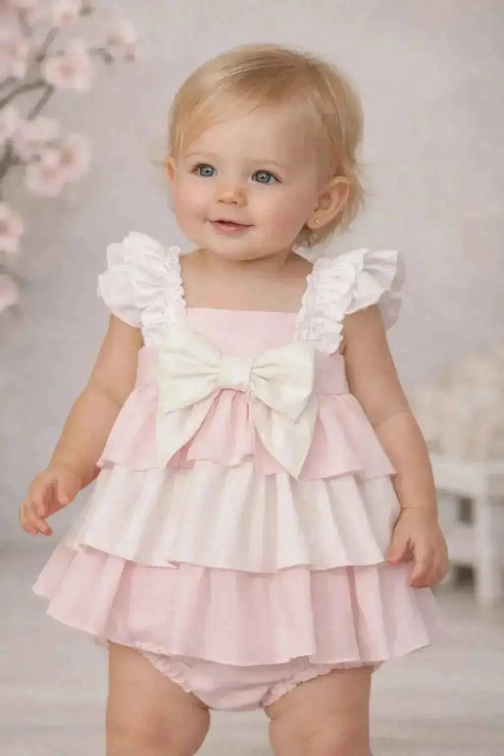 SS26 Baby Girls Pink Frilly Summer Dress & Knickers