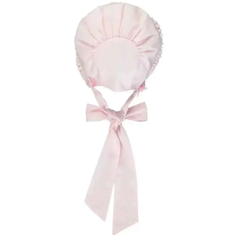 SS26 Baby Girls Pink Frilly Sun Bonnets