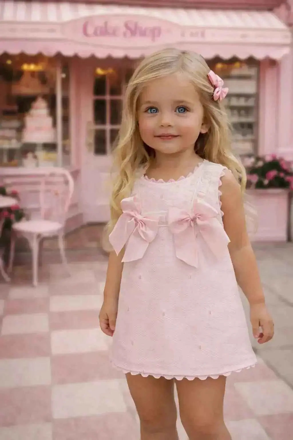 SS26 Baby Girls Pink Pique A Line Dress