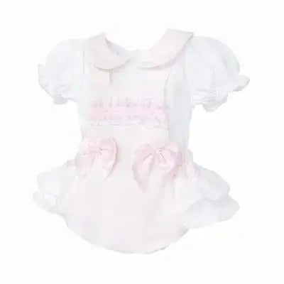 SS26 Baby Girls Pink Pique Shirt & Romper Dainty Delilah