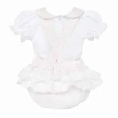 SS26 Baby Girls Pink Pique Shirt & Romper