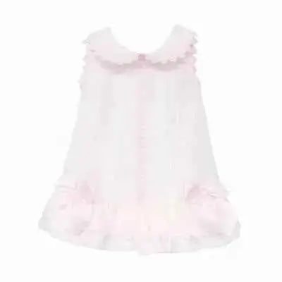 SS26 Baby Girls Pink Pique Trim Dress