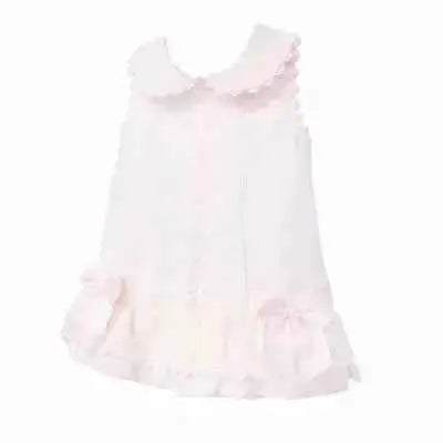 SS26 Baby Girls Pink Pique Trim Dress