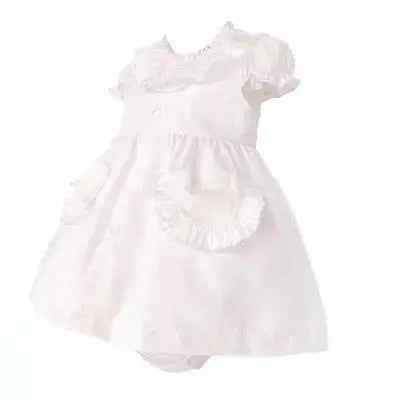 SS26 Baby Girls Pink Pocket Smock Dress & Knickers
