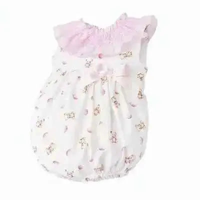 SS26 Baby Girls Pink Teddy Smock Romper