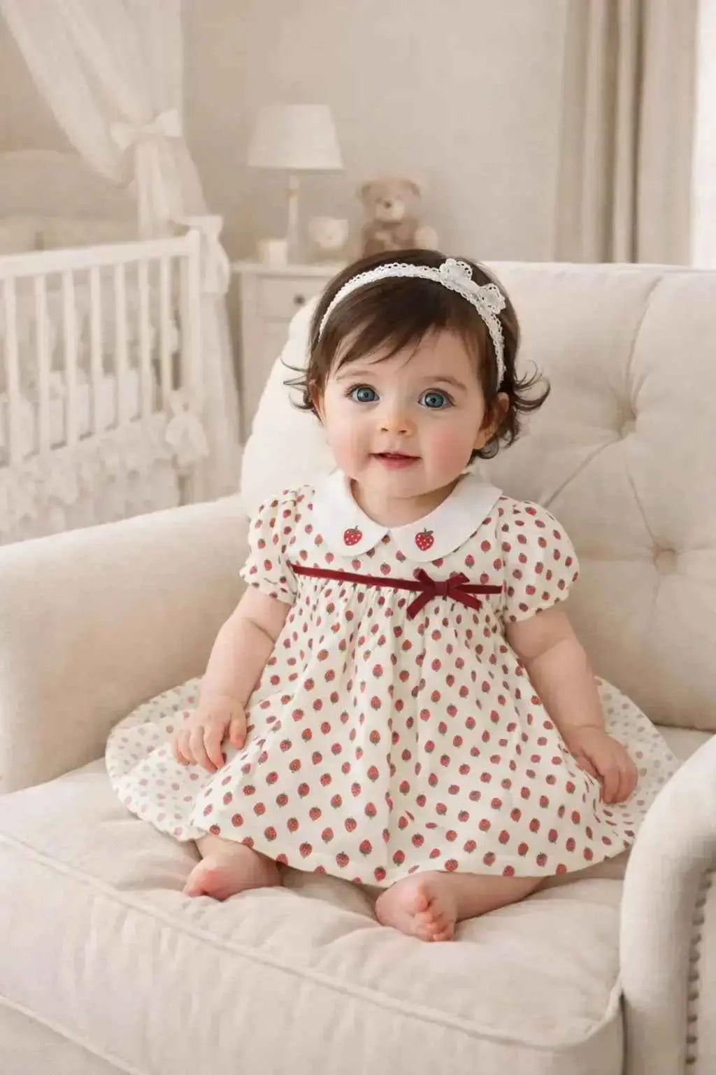 SS26 Baby Girls Strawberry Traditional Dress