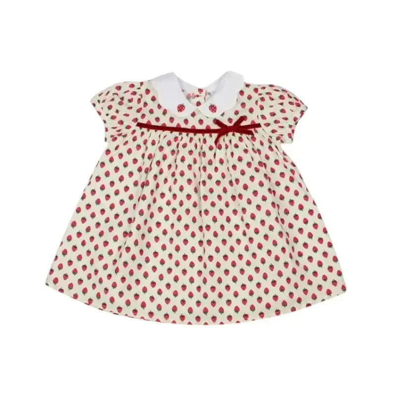 SS26 Baby Girls Strawberry Traditional Dress Dainty Delilah