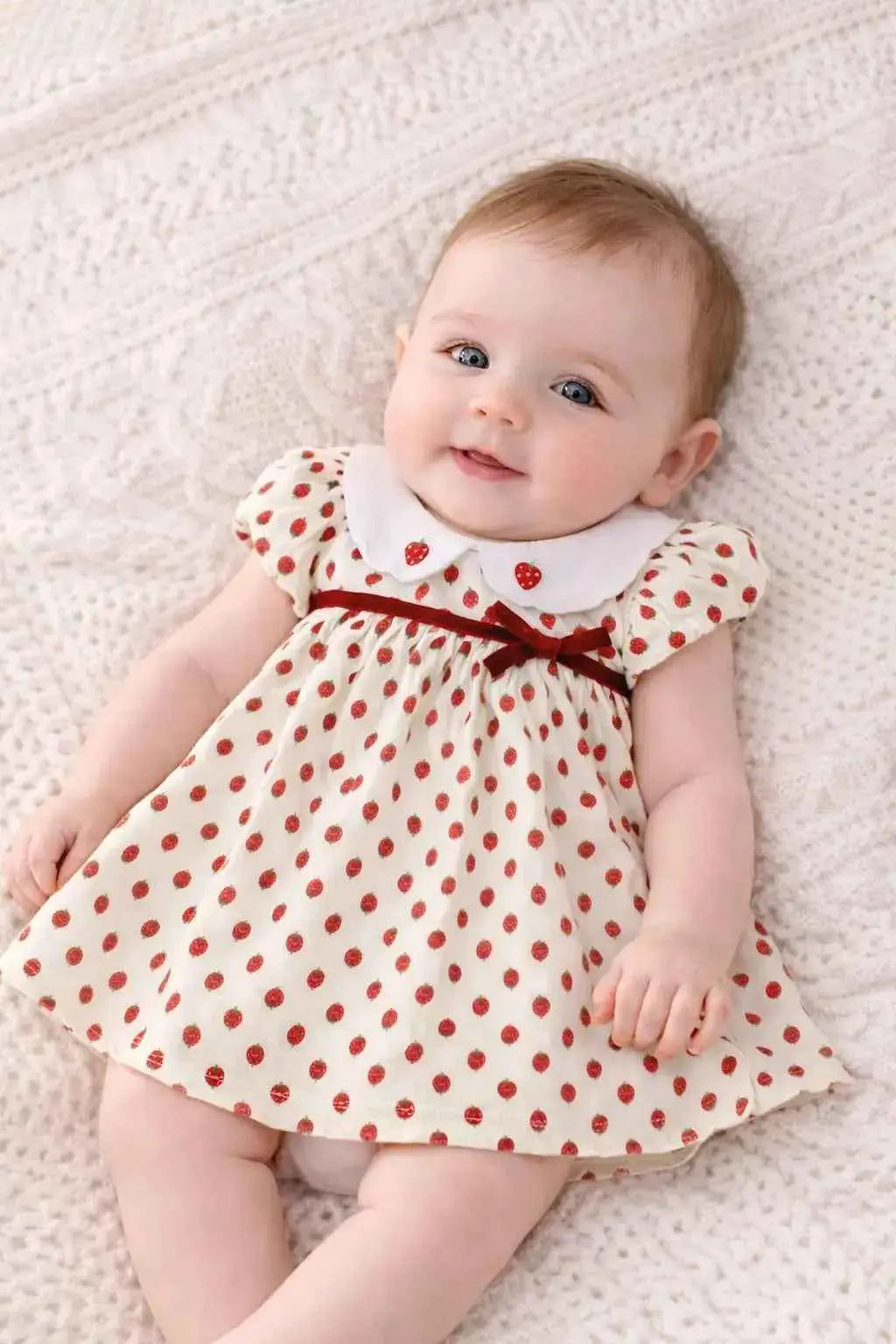 SS26 Baby Girls Strawberry Traditional Dress