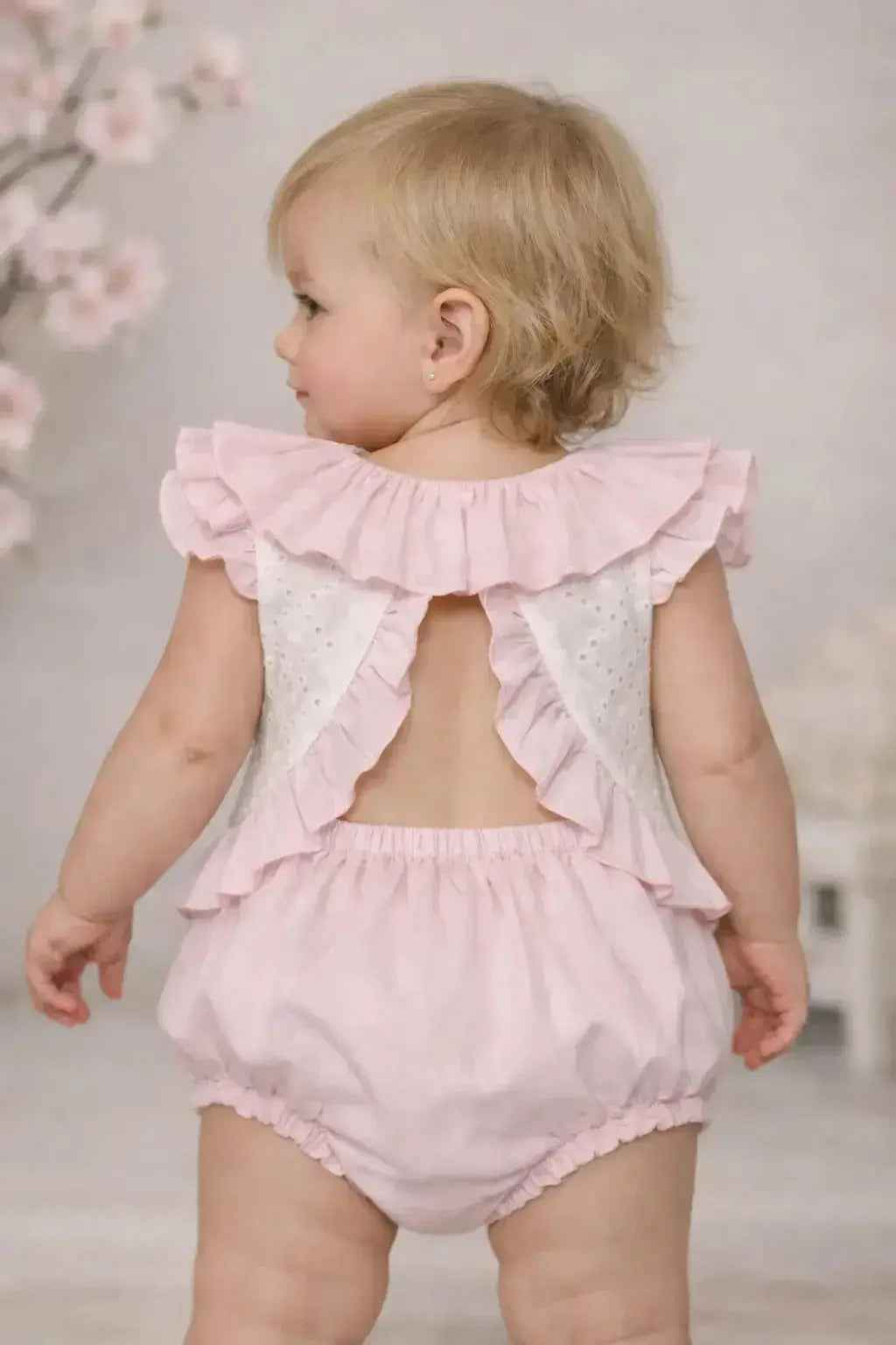 SS26 Baby Girls White Embroidery Dress & Knickers