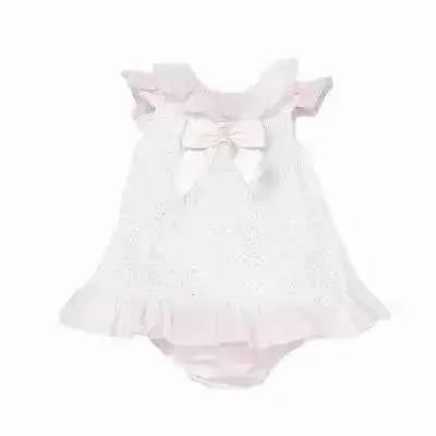 SS26 Baby Girls White Embroidery Dress & Knickers
