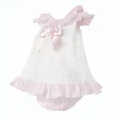 SS26 Baby Girls White Embroidery Dress & Knickers Dainty Delilah