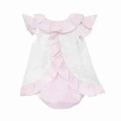SS26 Baby Girls White Embroidery Dress & Knickers