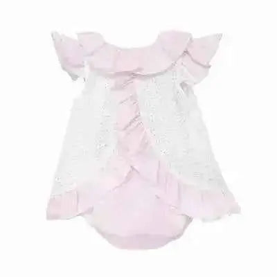 SS26 Baby Girls White Embroidery Dress & Knickers