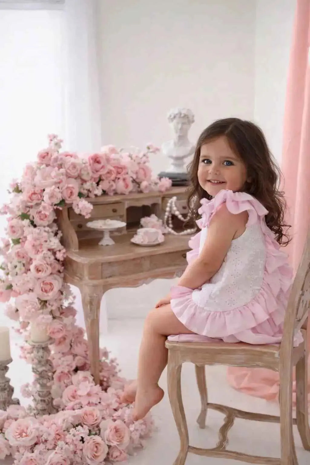 SS26 Baby Girls White Embroidery Dress & Knickers