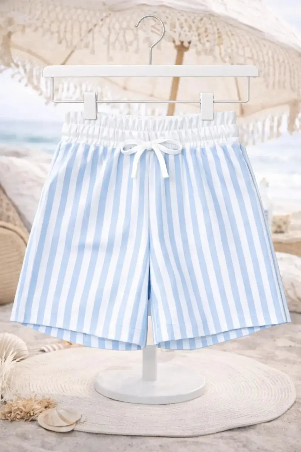 Boys Summer Blue Stripe Swimming Shorts Dainty Delilah