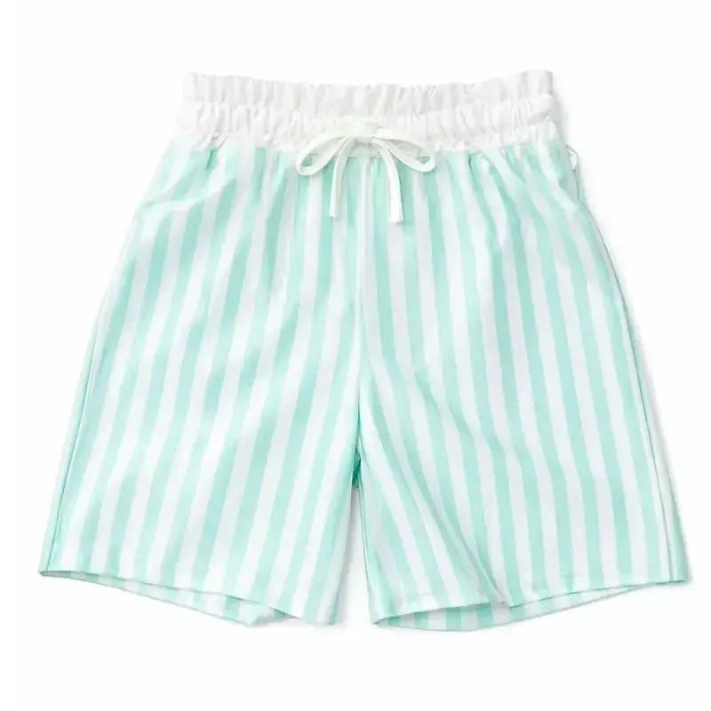 Boys Summer Mint Stripe Swimming Shorts Dainty Delilah