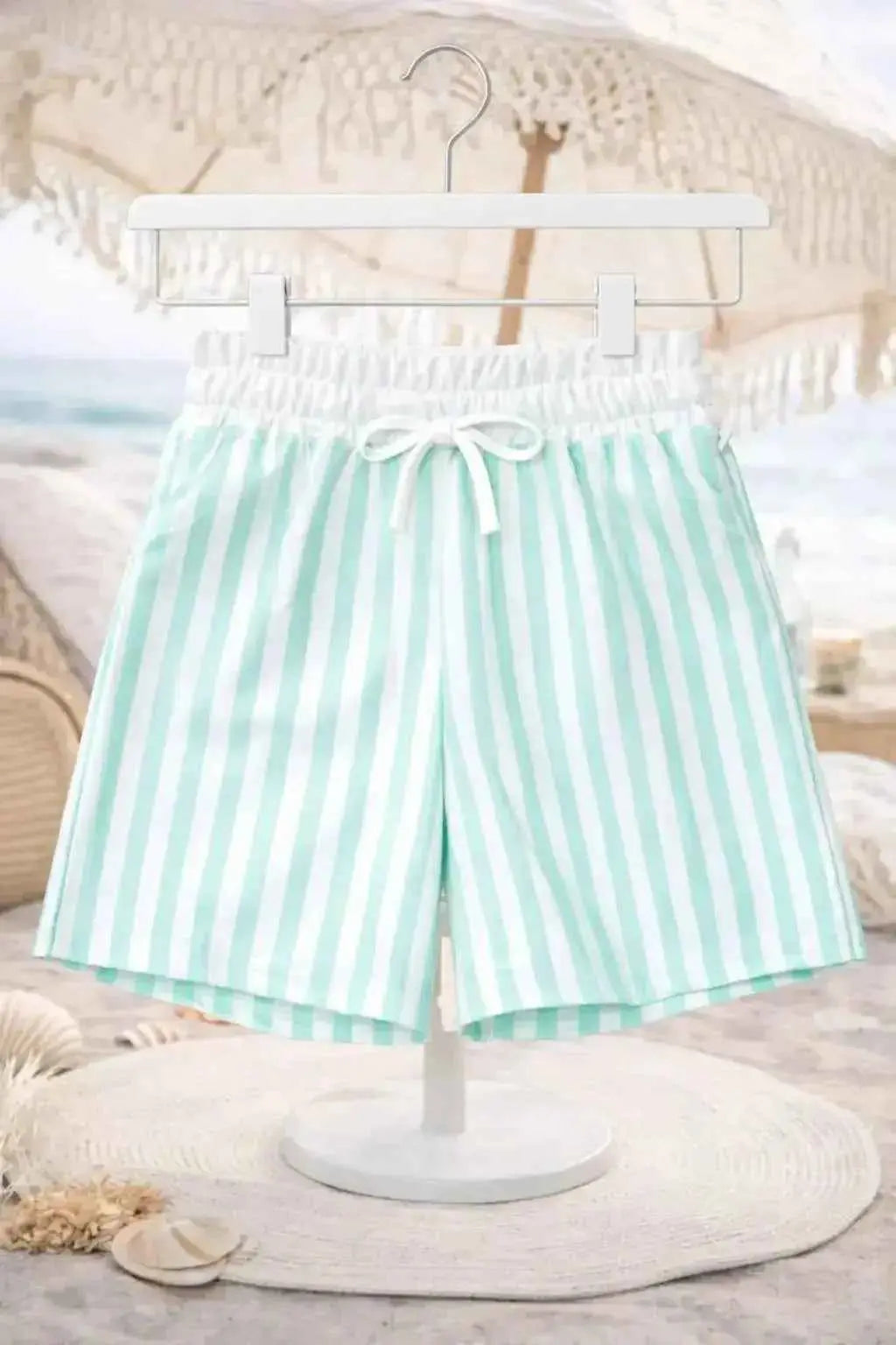 SS26 Boys Summer Mint Stripe Swimming Shorts