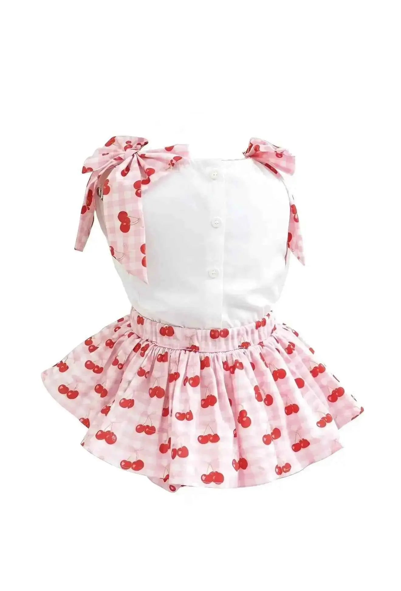 SS26 Cherry Pink Gingham Skort Jam Pant Set & Shirt