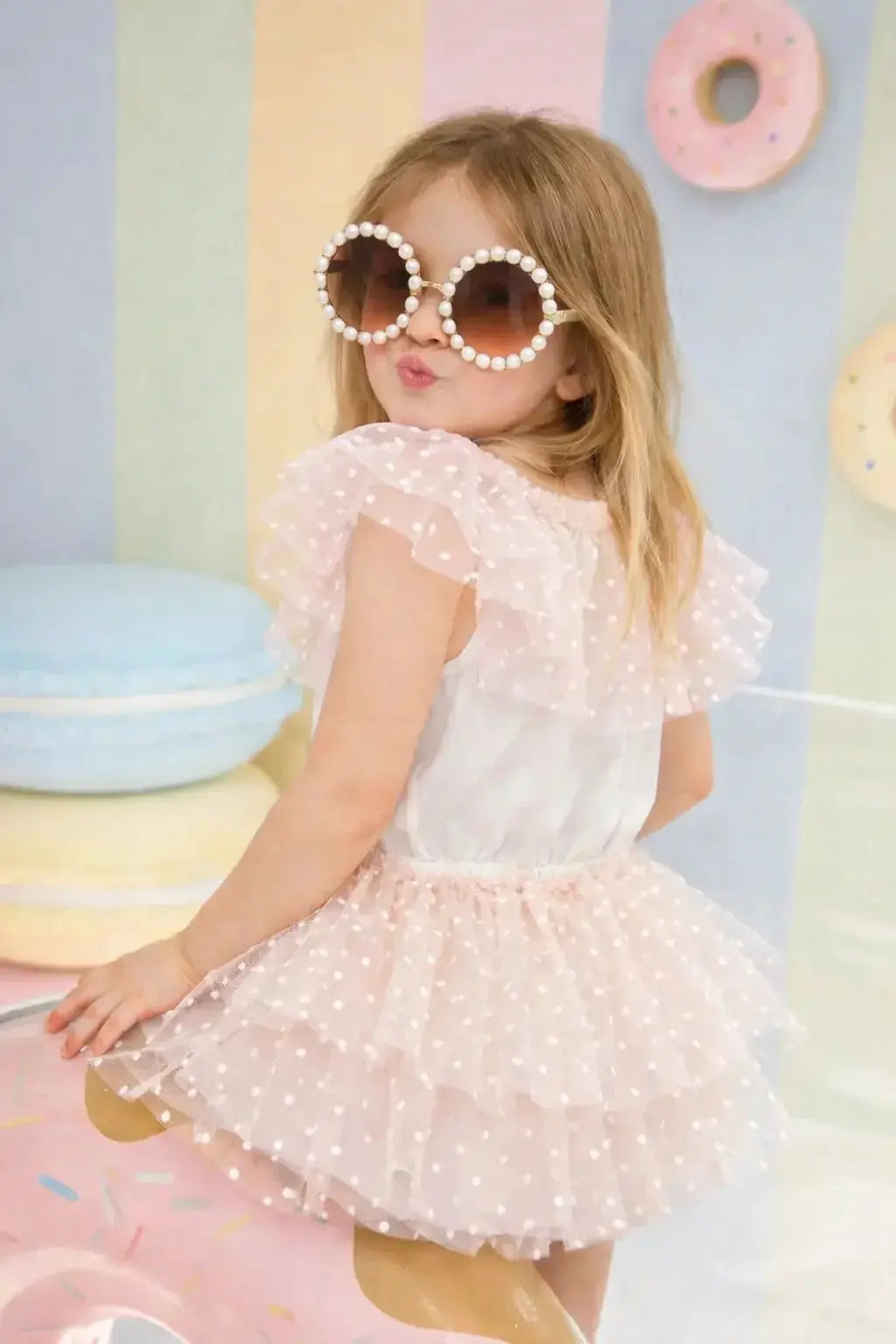 Girls Tulle Ballerina Skort Jam Pant Set & Shirt Dainty Delilah