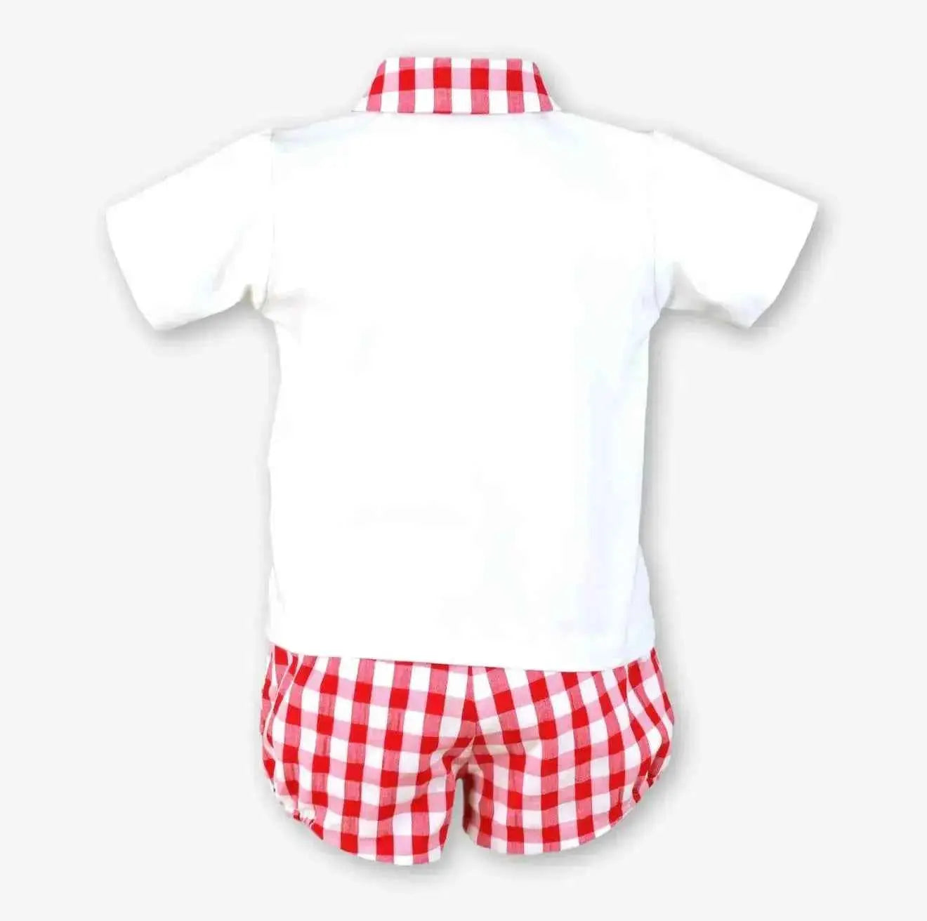 SS26 Miranda Baby Boys Red Check Shirt & Short Set