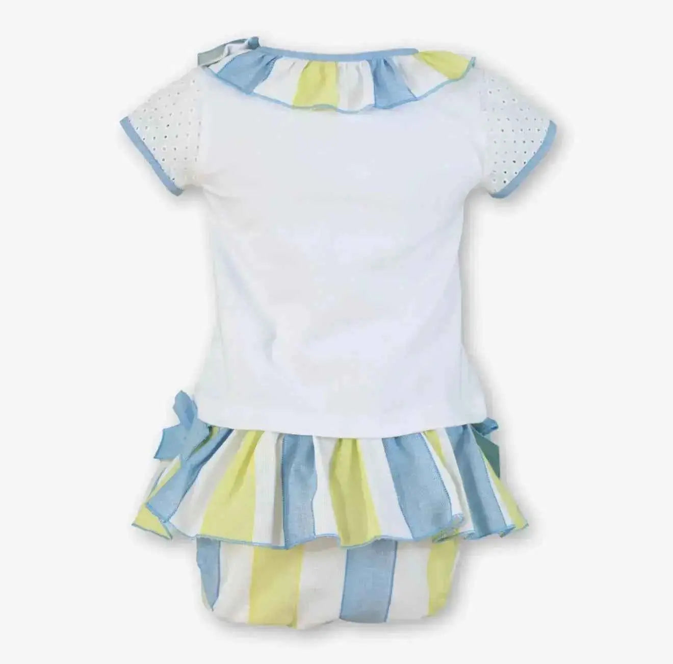SS26 Miranda Baby Girls Lime & Blue Stripe Jam Pant Set