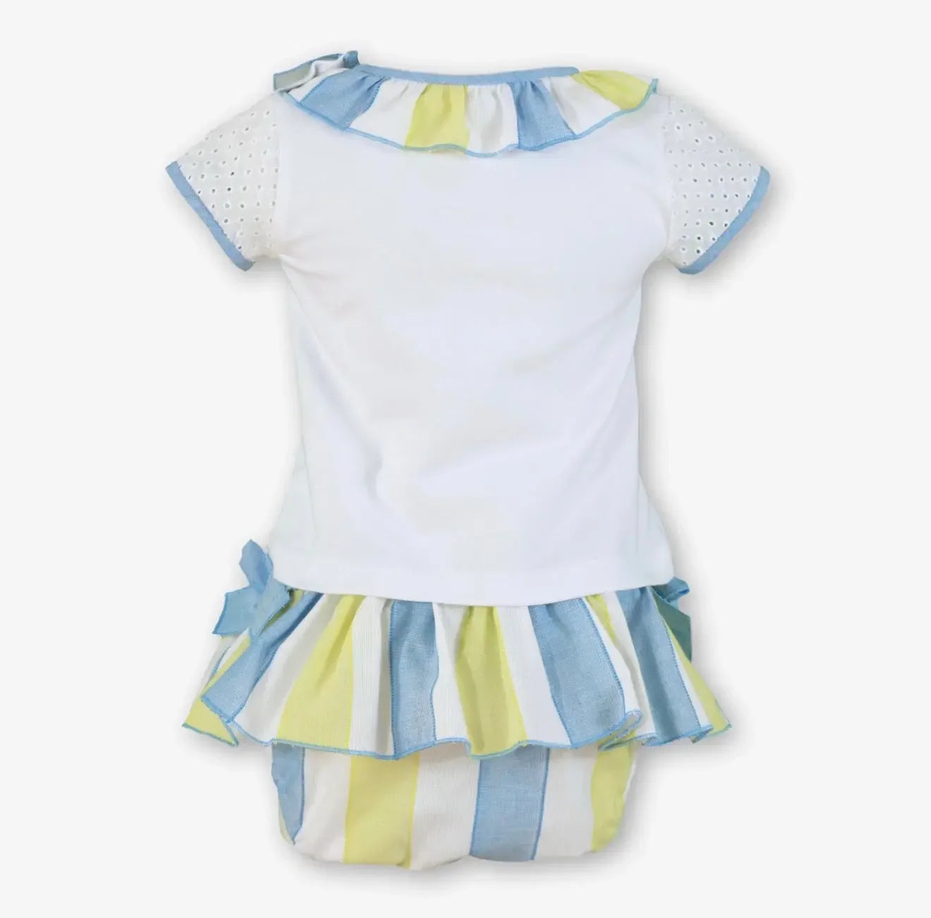 Miranda Baby Girls Lemon & Blue Stripe Jam Pant Set Miranda