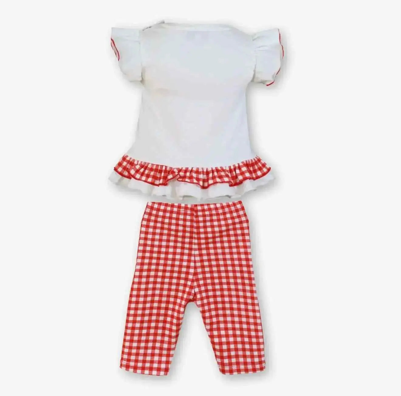 SS26 Miranda Baby Girls Red Check Legging Set