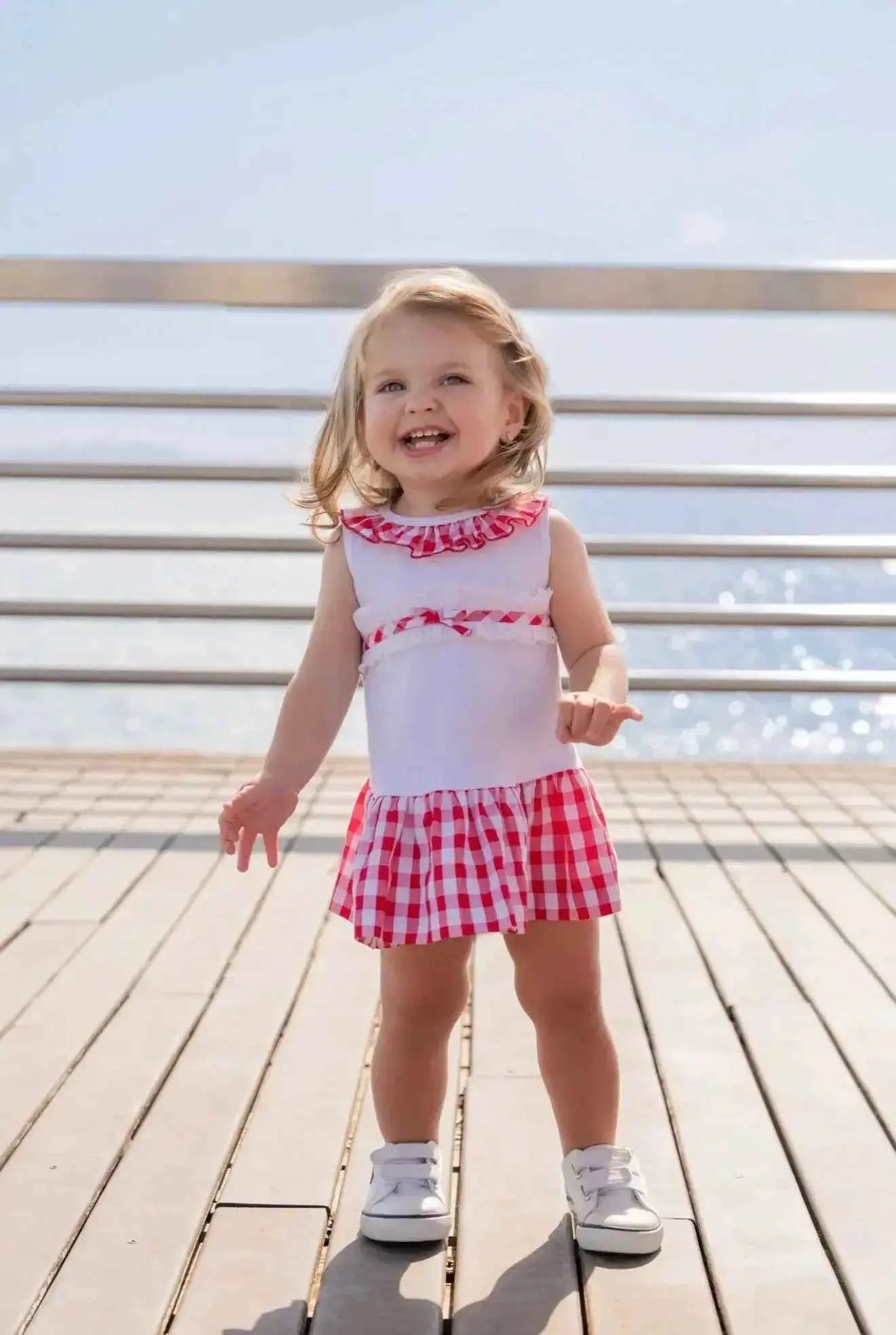 SS26 Miranda Baby Girls Red Check Summer Dress