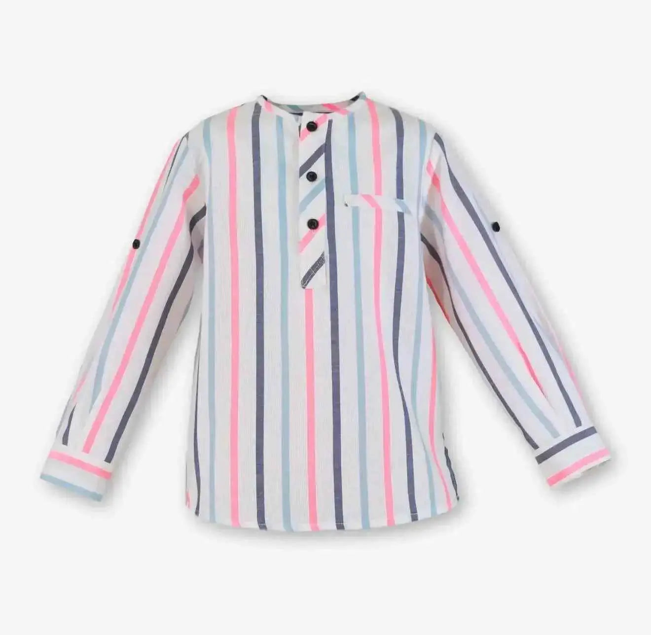 SS26 Miranda Boys Neon Stripe Shirt & Short Set