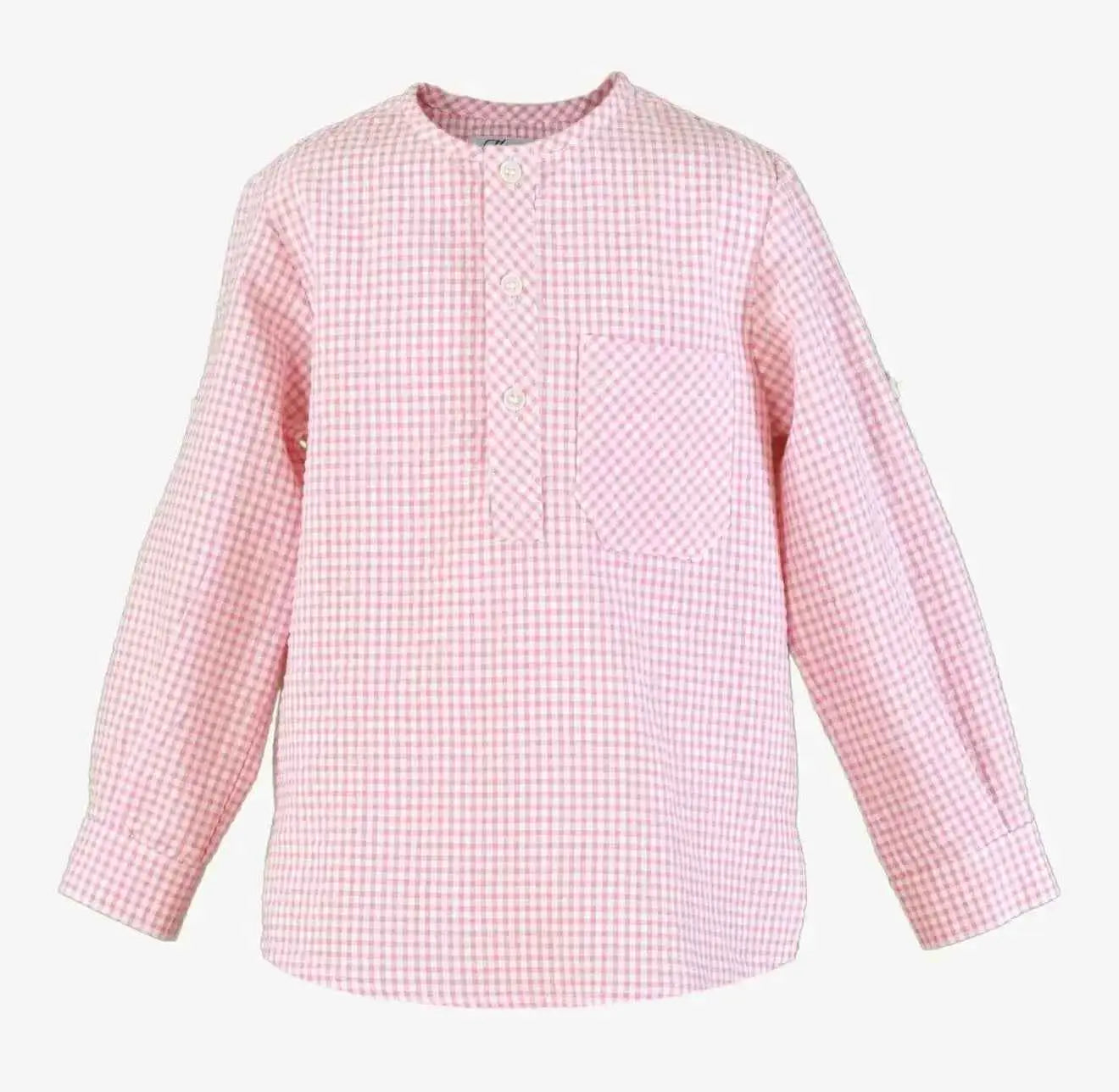 SS26 Miranda Boys Pink & White Check Shirt & Shorts