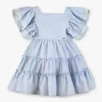 SS26 Miranda Girls Blue & White Stripe Linen Dress