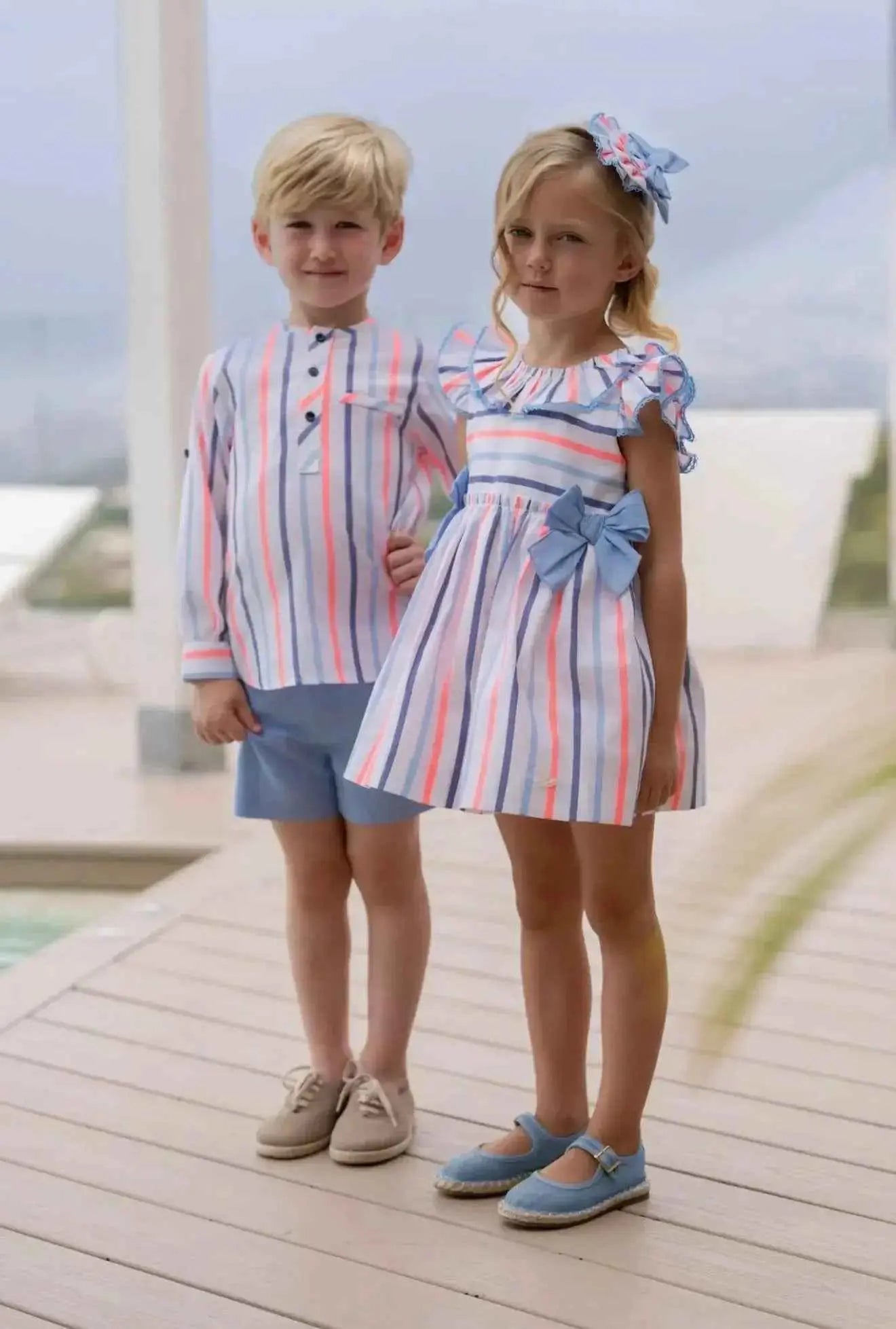 SS26 Miranda Girls Neon Stripe Sun Dress