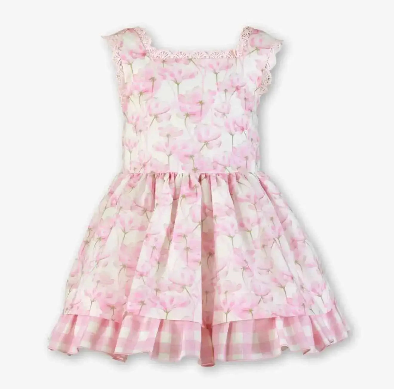 SS26 Miranda Girls Pink Floral Bow Back Dress