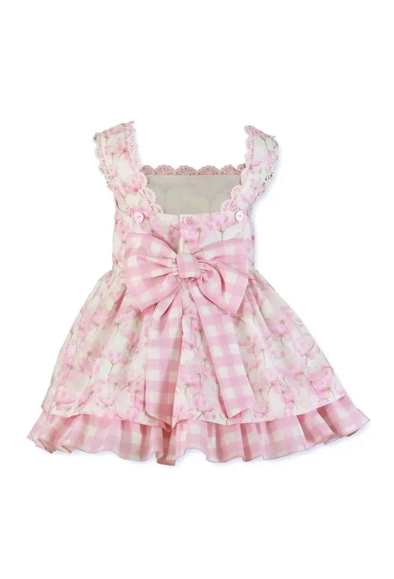 SS26 Miranda Girls Pink Floral Bow Back Dress