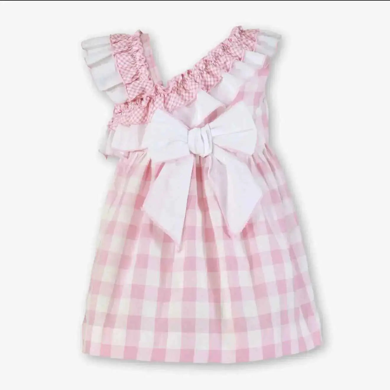 SS26 Miranda Girls Pink & White Check Dress
