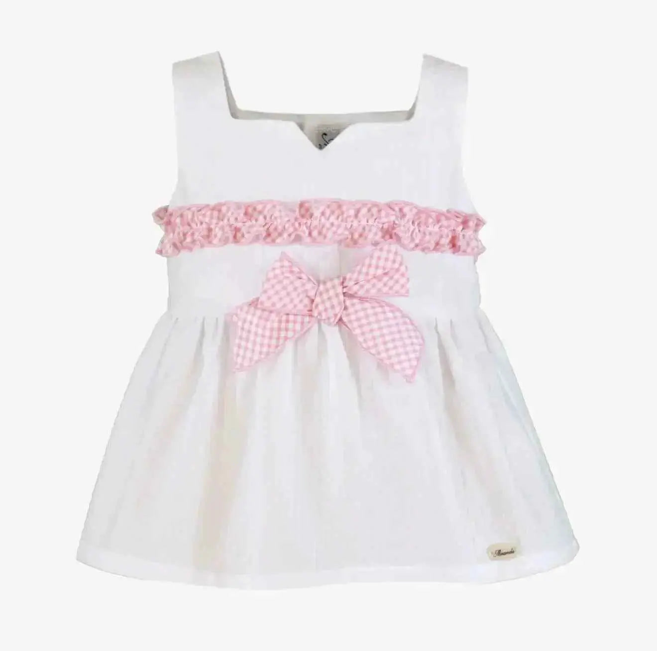 SS26 Miranda Girls Pink & White Check Skirt Set
