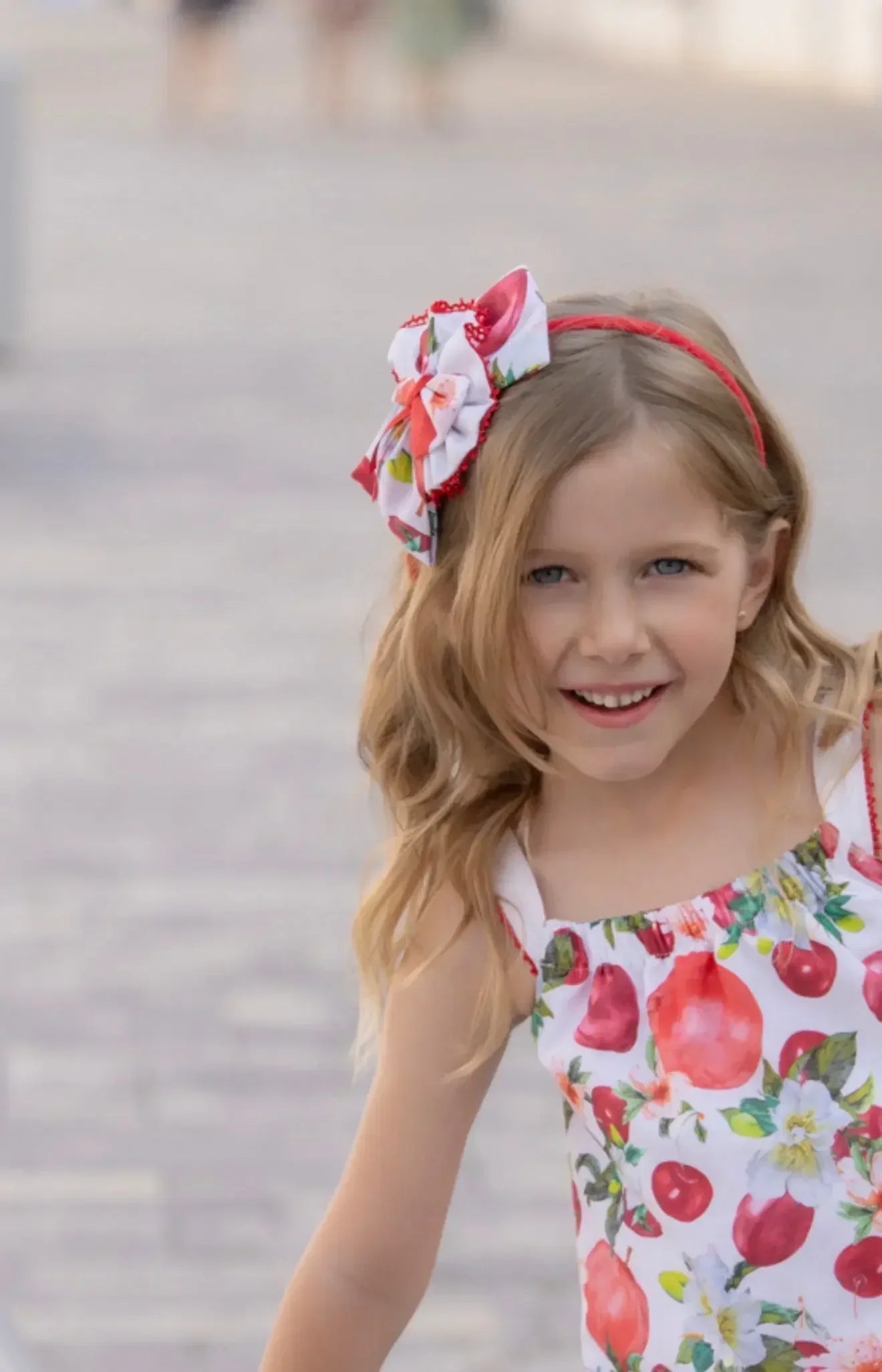 SS26 Miranda Girls Red Fruit A Line Dress