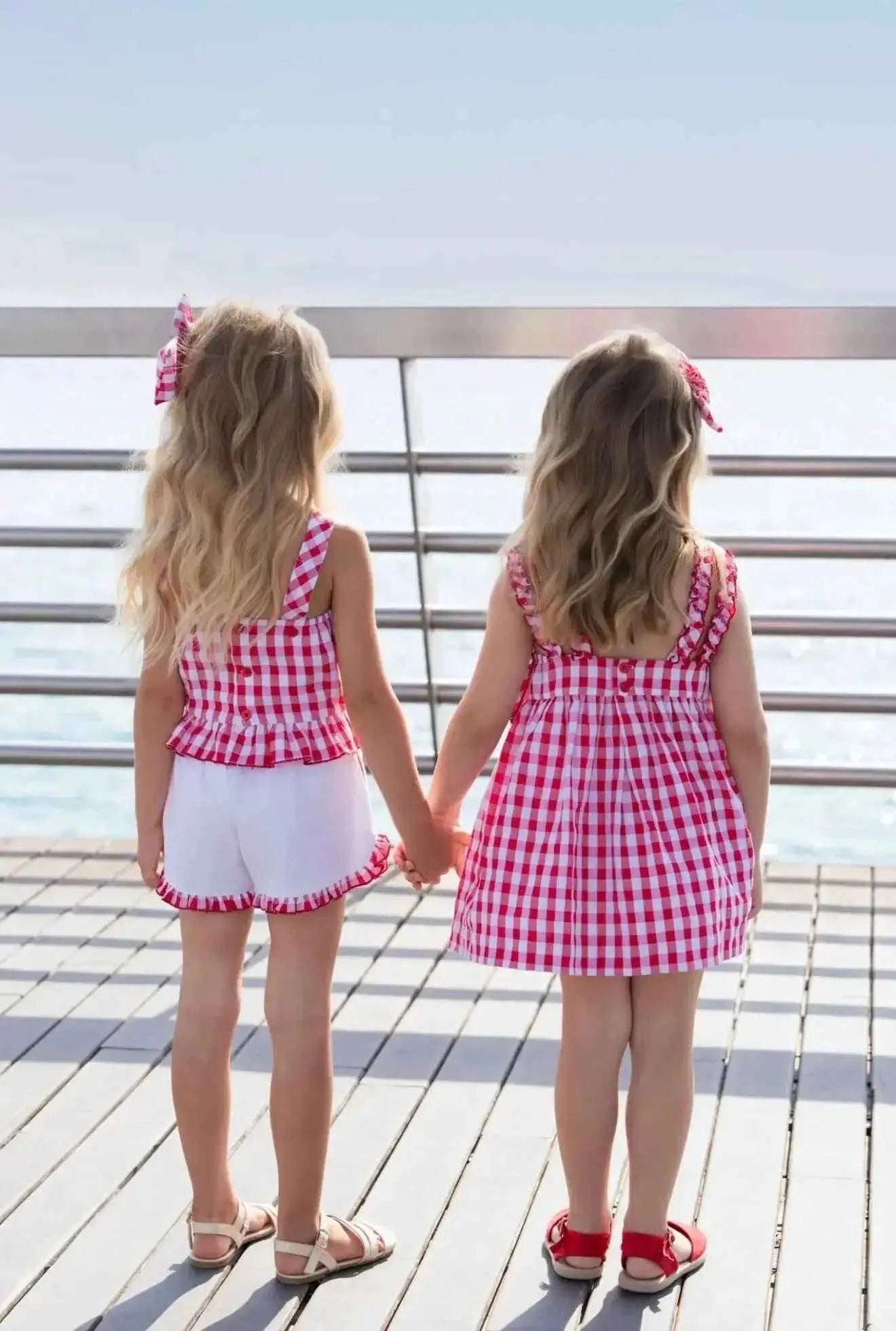 SS26 Miranda Girls Red & White Check Sun Dress