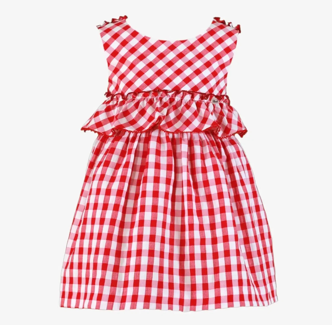 SS26 Miranda Girls Red & White Check Sun Dress