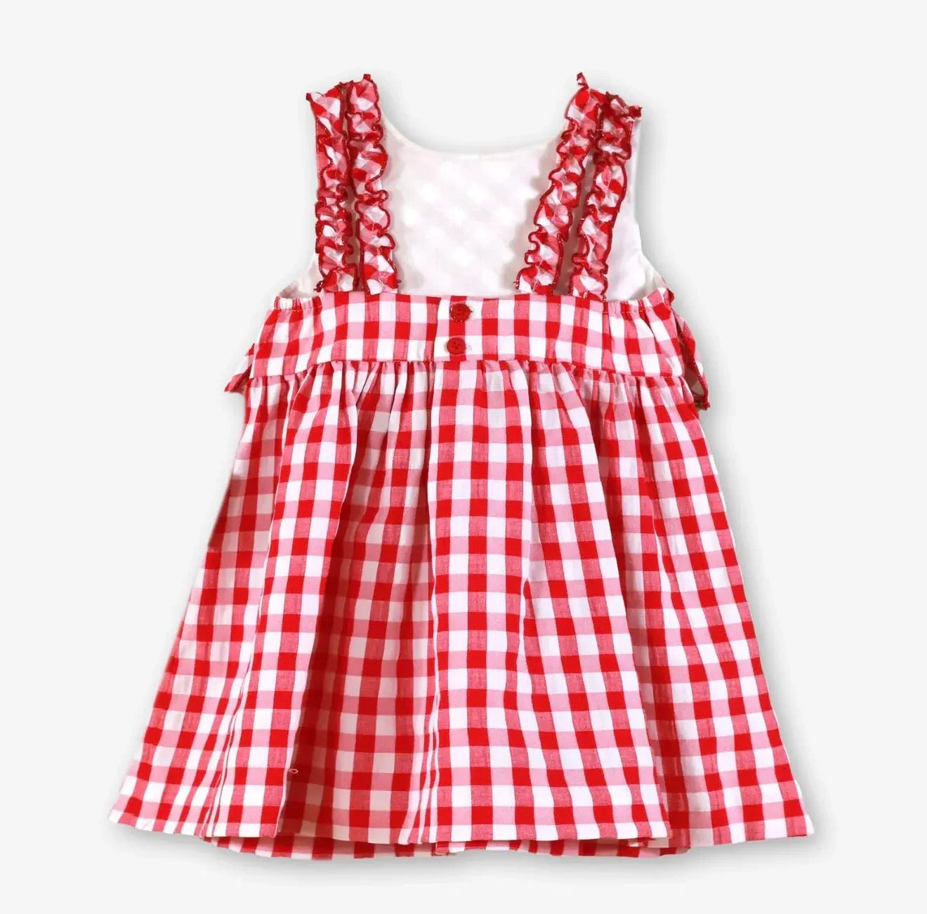 SS26 Miranda Girls Red & White Check Sun Dress