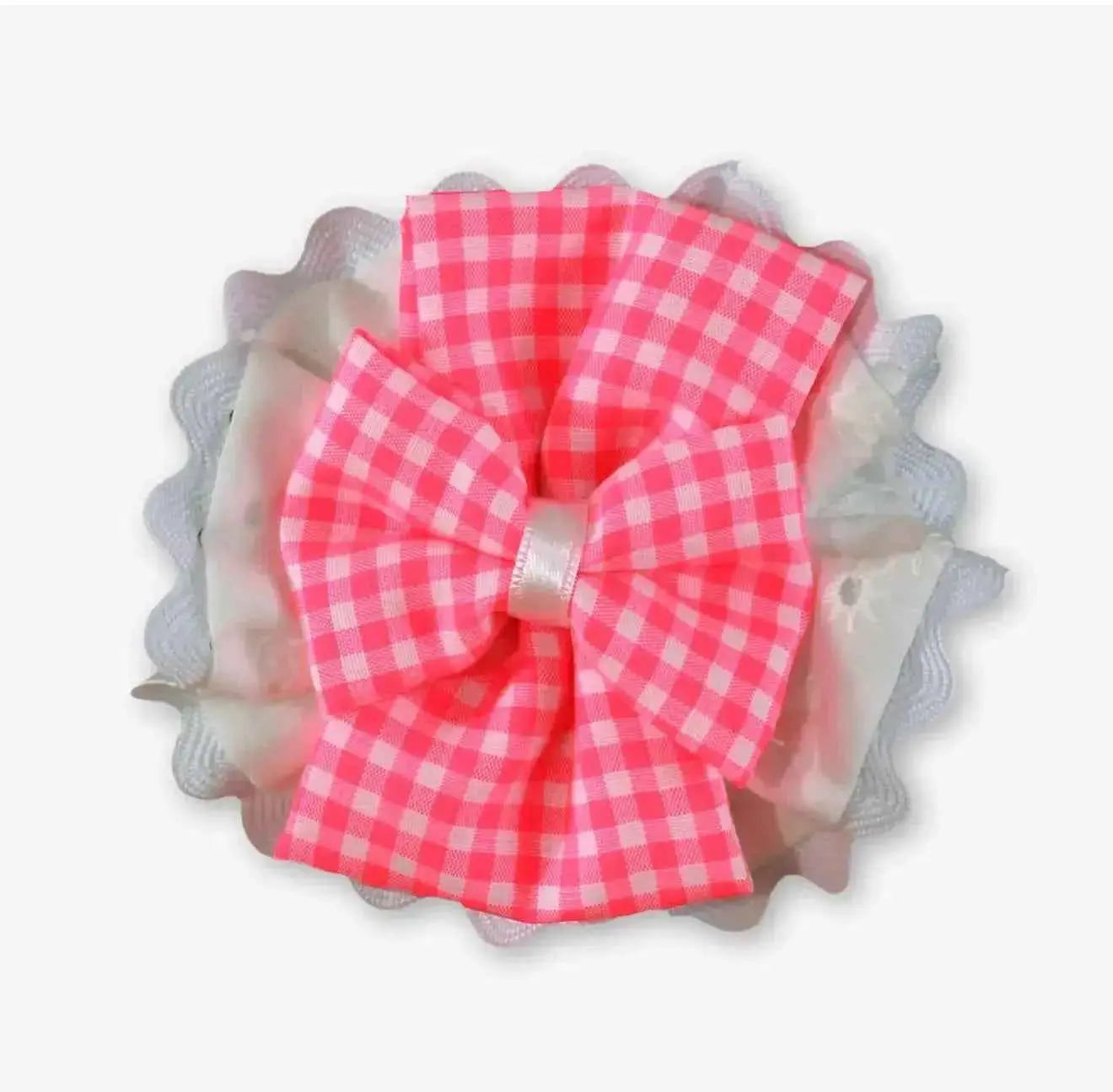 SS26 Miranda Girls White & Neon Pink Hairbow