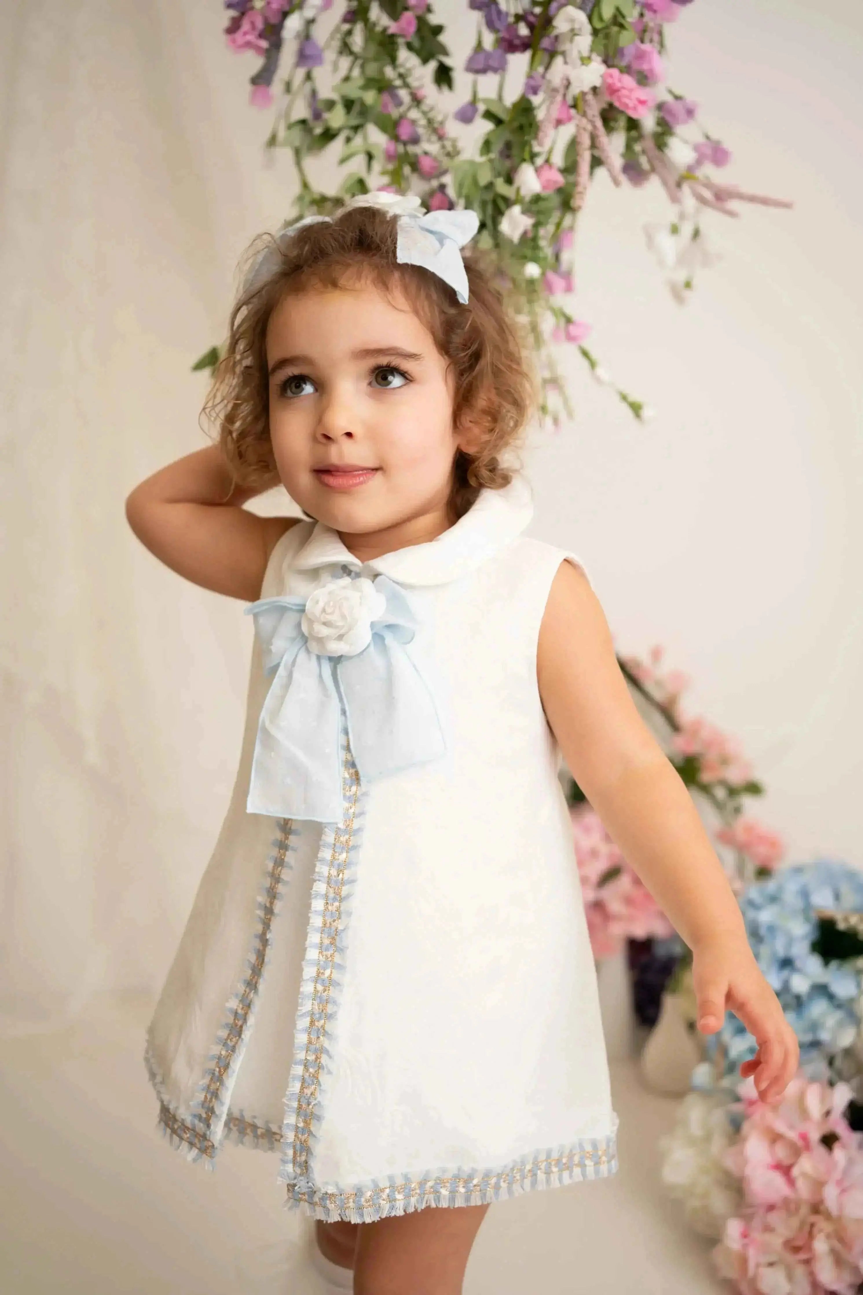 SS26 Naxos Baby Girls Blue Chanel Dress & Knickers