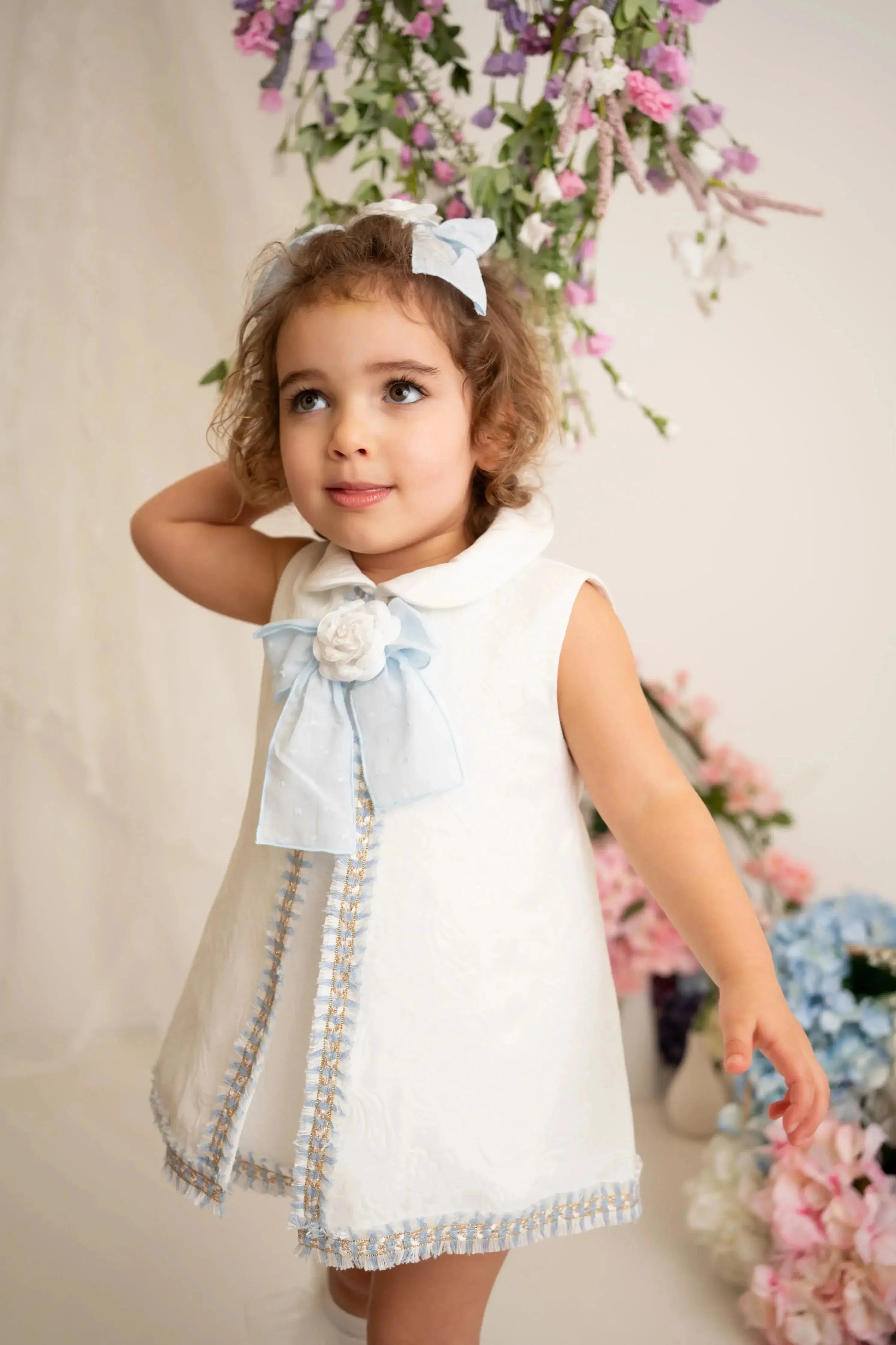 SS26 Naxos Baby Girls Blue Chanel Dress & Knickers Naxos