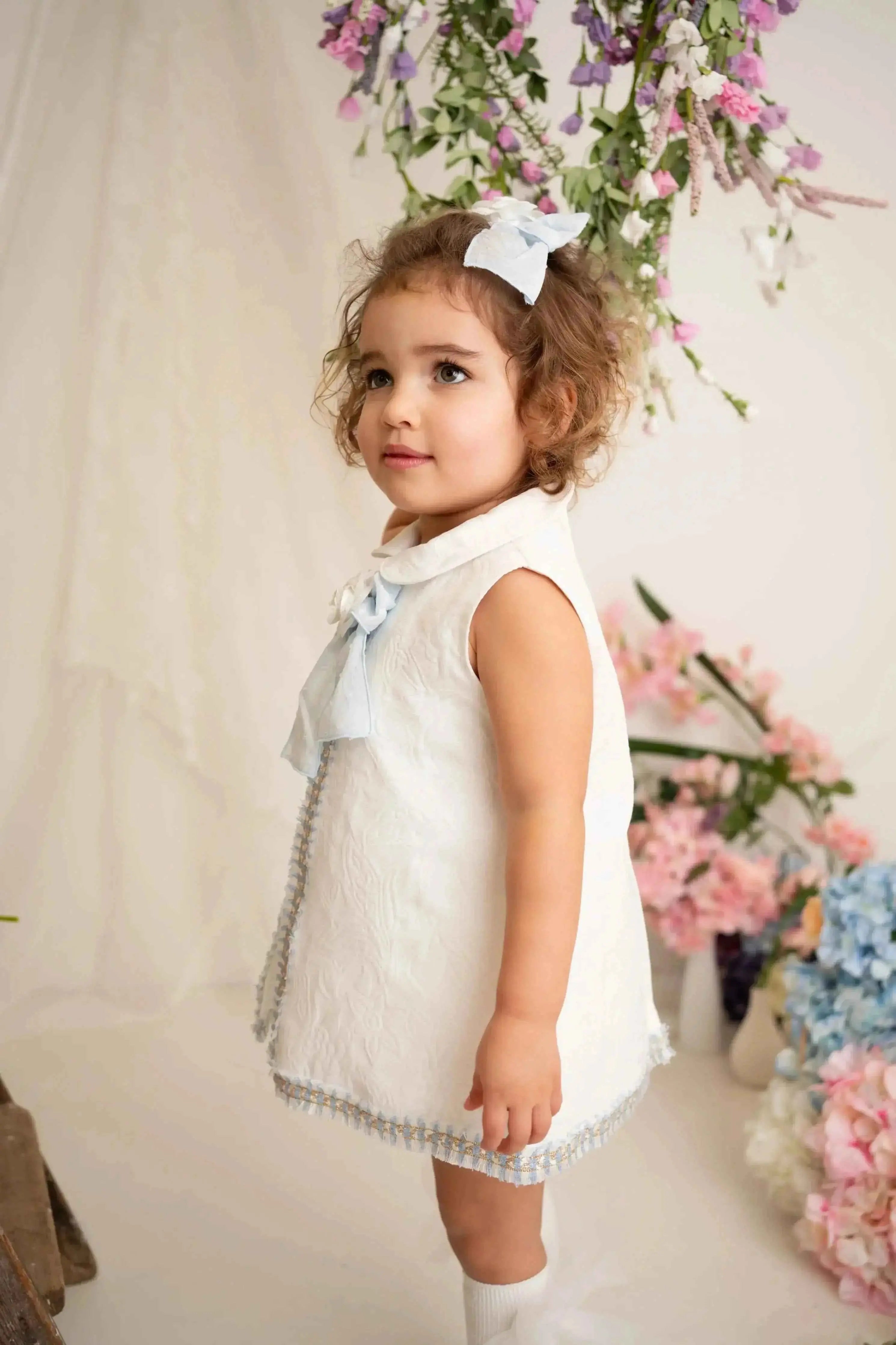 SS26 Naxos Baby Girls Blue Chanel Dress & Knickers