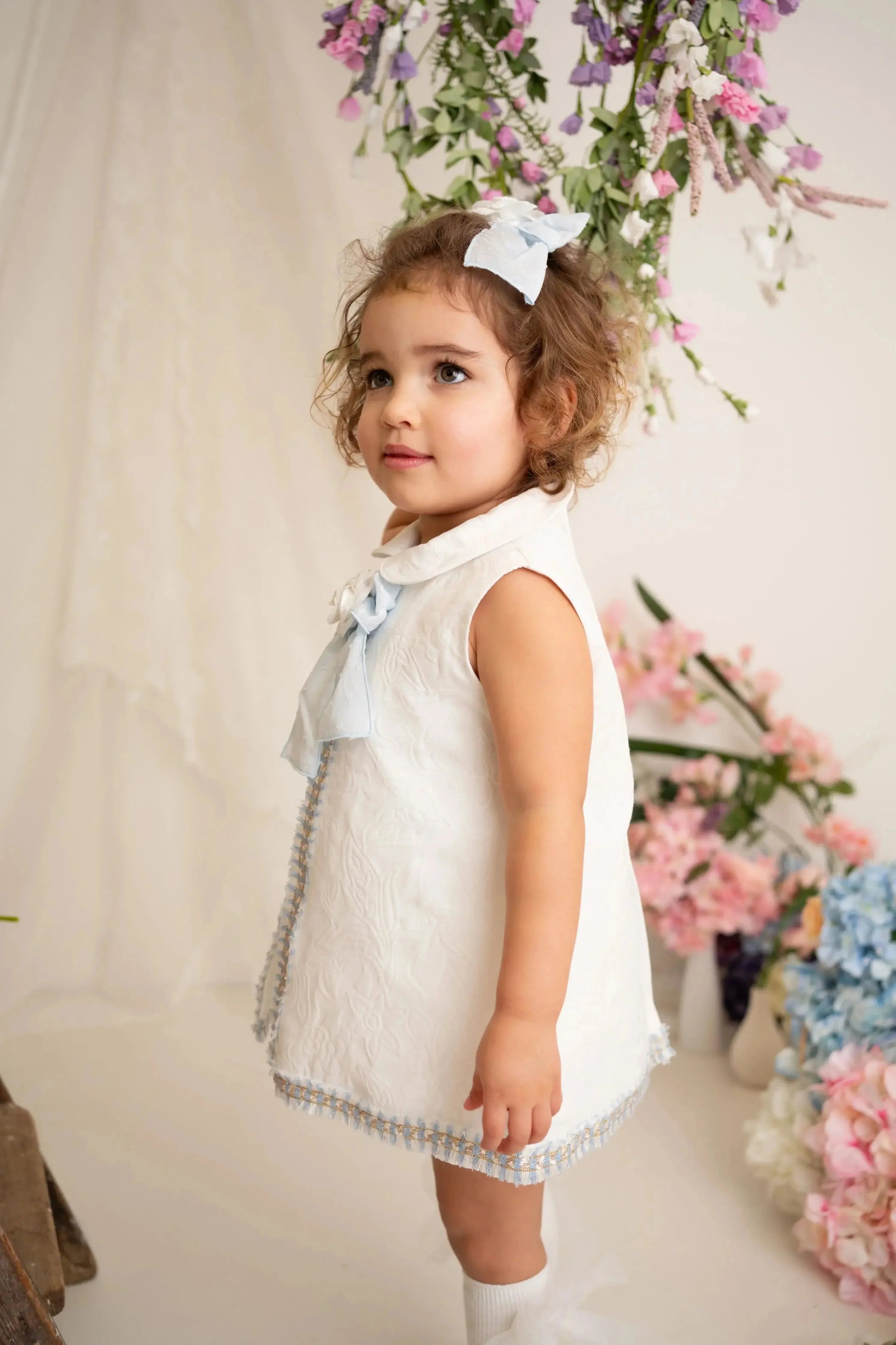 SS26 Naxos Baby Girls Blue Chanel Dress & Knickers Naxos