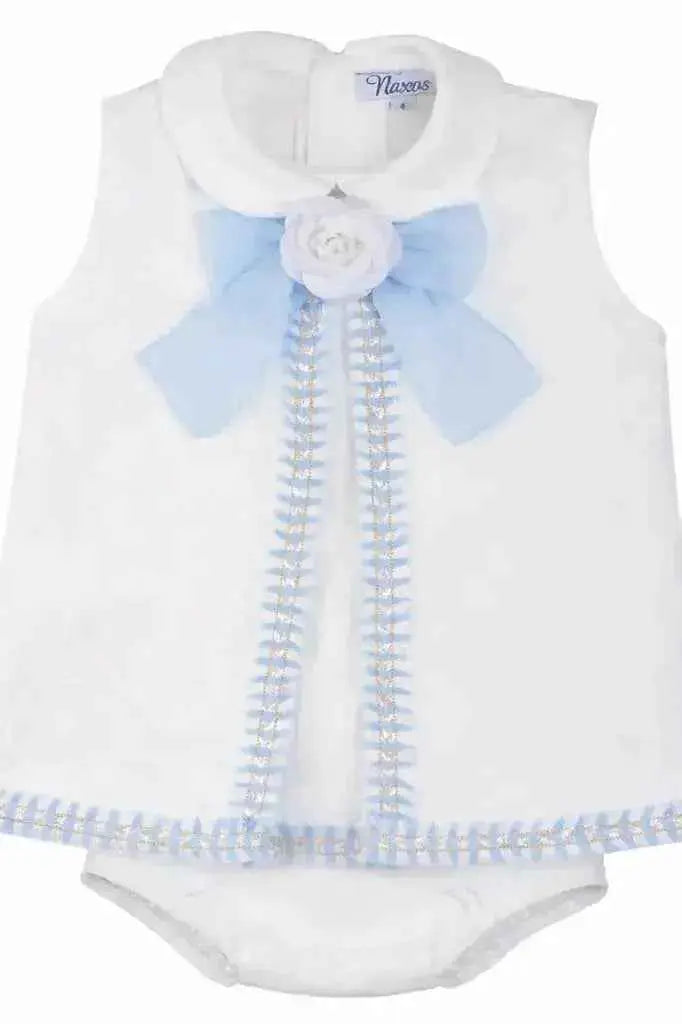 SS26 Naxos Baby Girls Blue Chanel Dress & Knickers