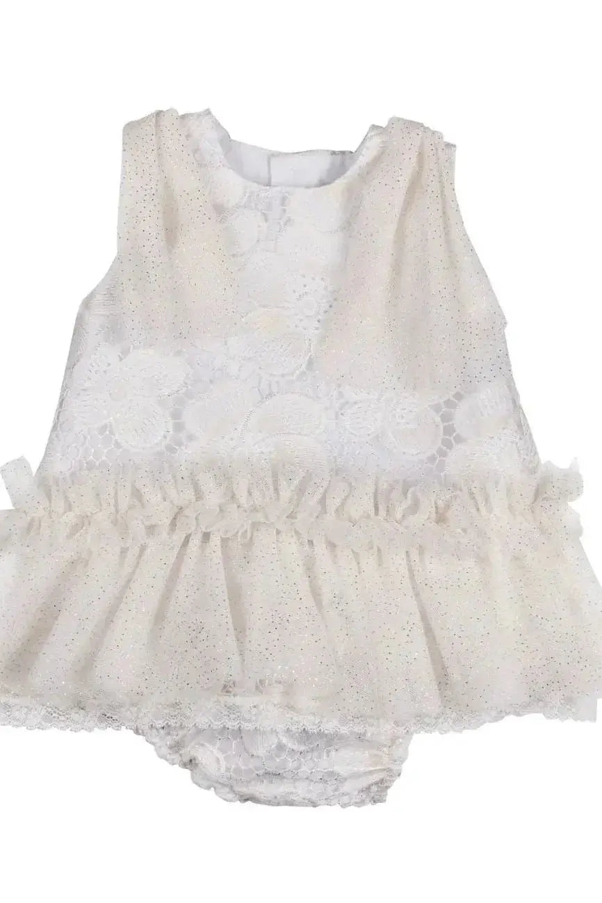 AW25 Naxos Baby Girls Cream Tweed Dress Naxos