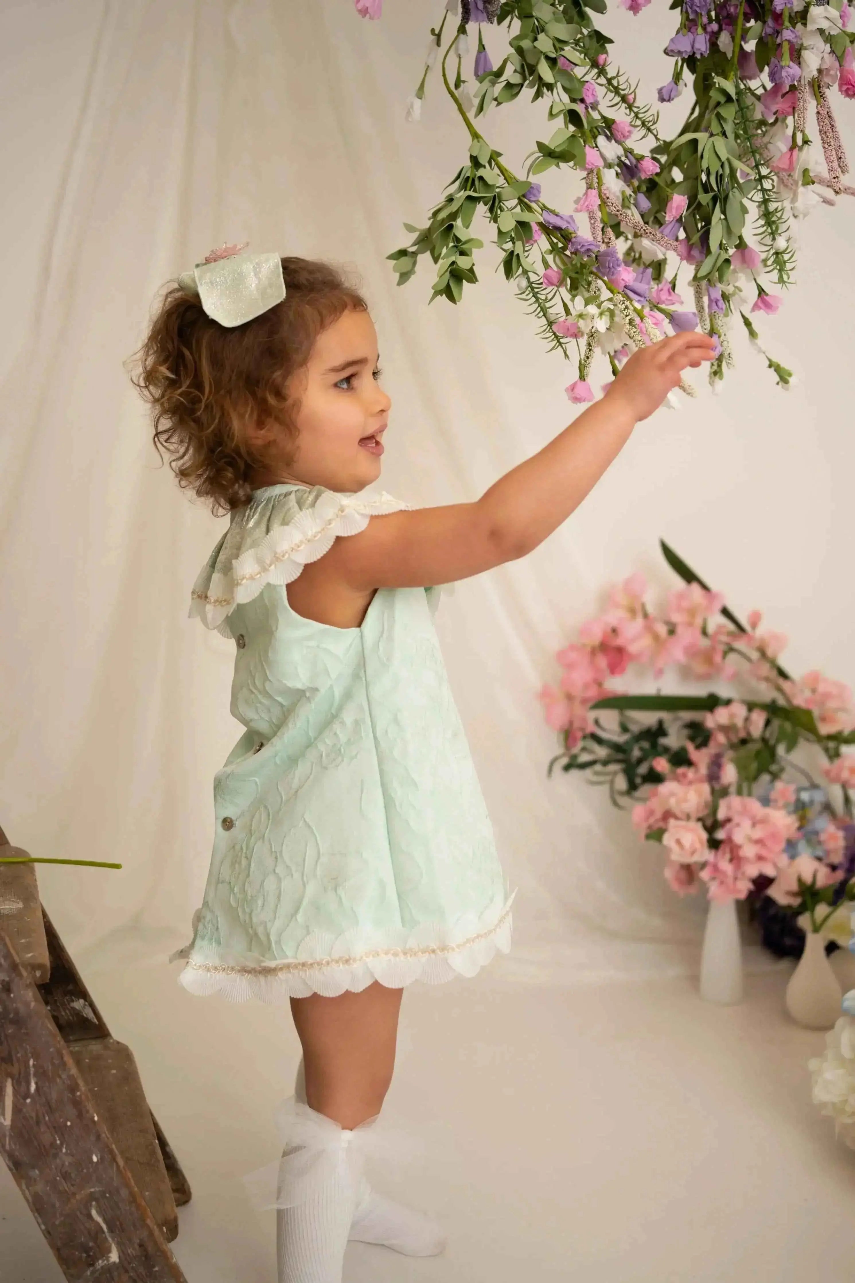 SS26 Naxos Baby Girls Mint Green Dress & Knickers