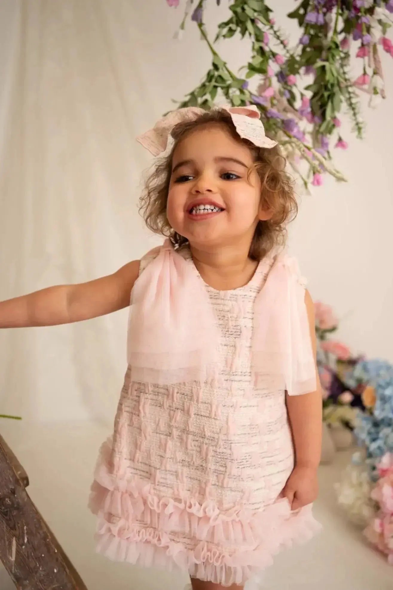 SS26 Naxos Baby Girls Pink Tulle Dress & Knickers Naxos